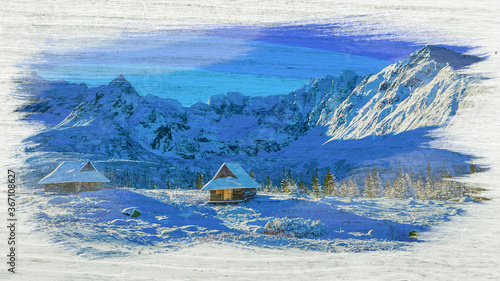 Watercolor painting of cold...