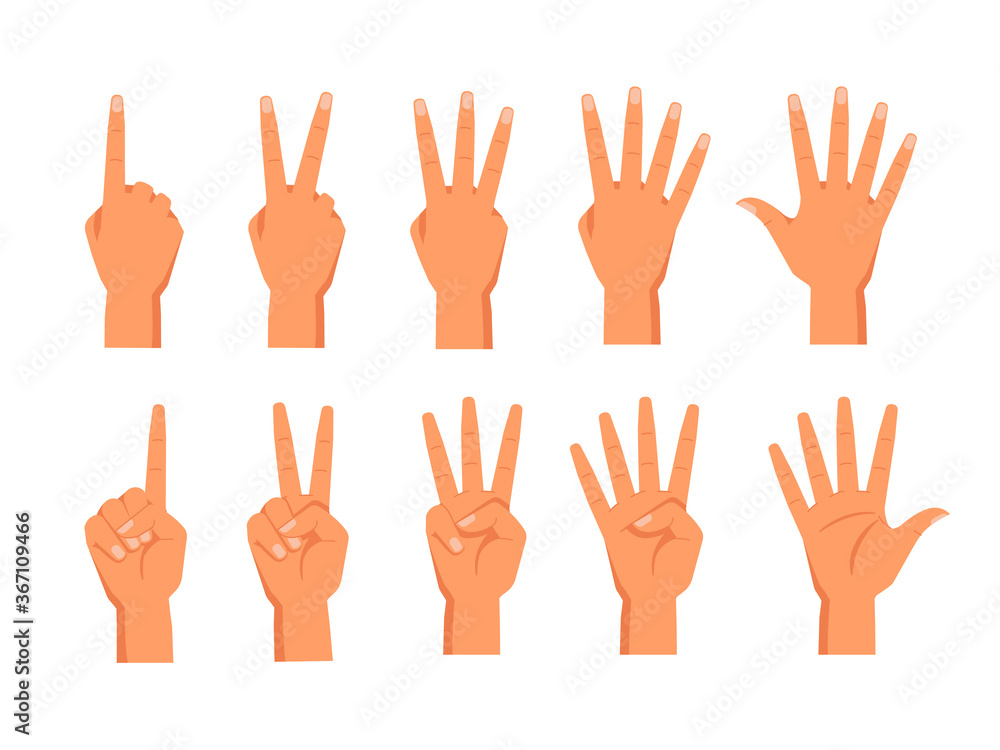 Five fingers counting icon for education. Hands with fingers. 8726895  Vector Art at Vecteezy