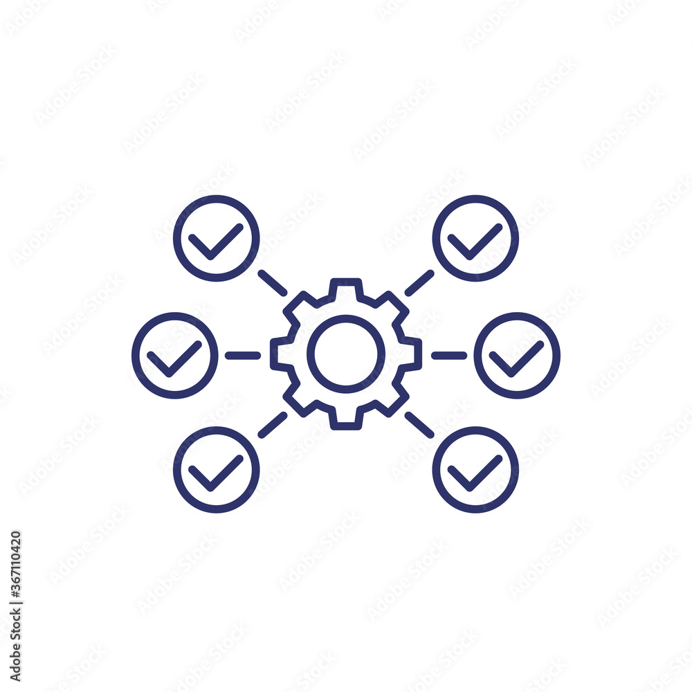 project execution line icon on white project execution line icon on white