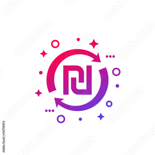 shekel exchange icon on white, vector