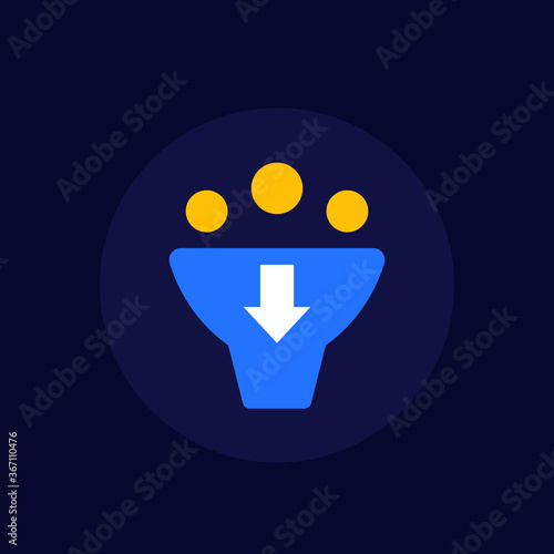 suction, absorption icon on dark