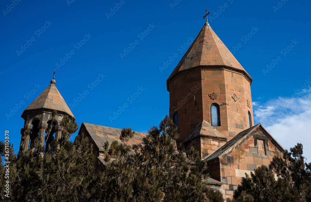 Ancient Armenian monastery at the foot of the biblical mount Ararat Khor Virap.