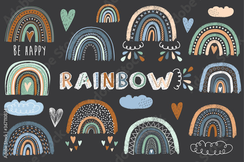 Cute Chalkboard Boho Rainbow Collections Set