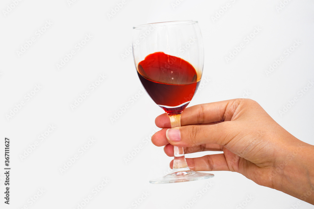 Close-up of wine clinking glasses