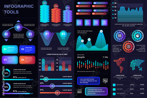 Bundle infographic UI, UX, KIT elements. Different charts, diagrams, workflow, flowchart, timeline, schemes, marketing icons, graphs and bars design template. Vector info graphic and infographics set.