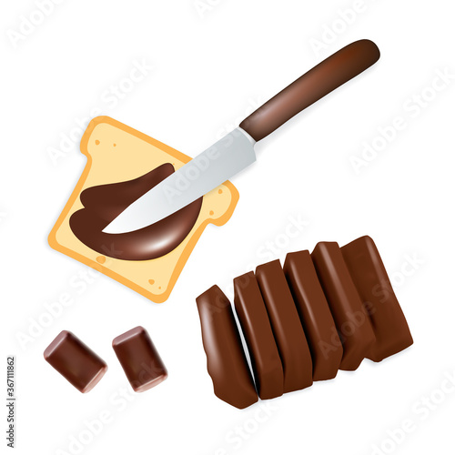 Chocolate Butter Isolated on White Background Vector Illustration