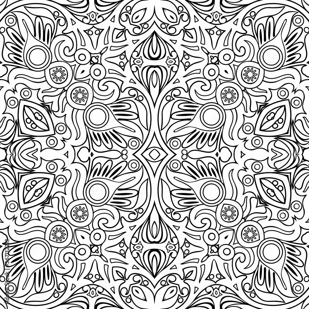 Vector ethnic line art hand drawn background Vector ethnic line art hand drawn background