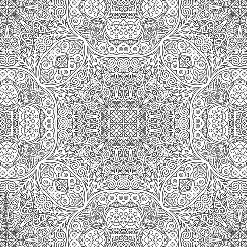 Vector ethnic line art hand drawn background