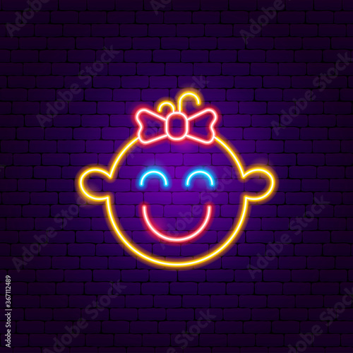 Girl Face Neon Sign