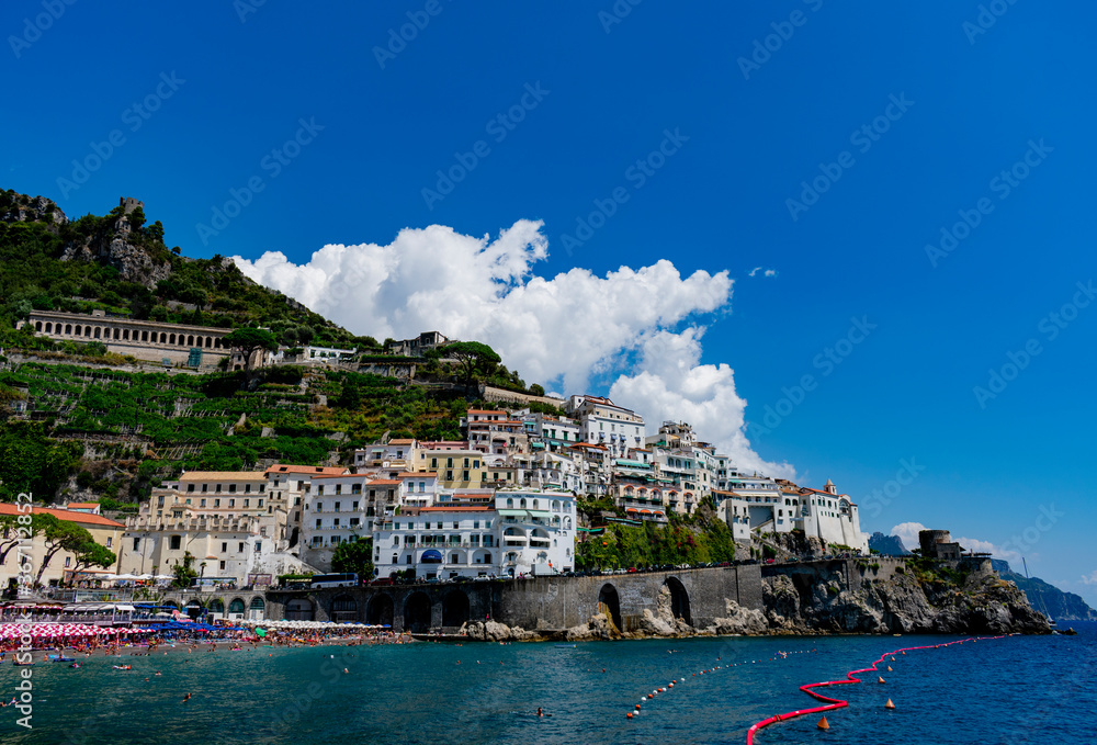 Italy, Campania, Amalfi - 16 August 2019 - Spectacular glimpse of Amalfi