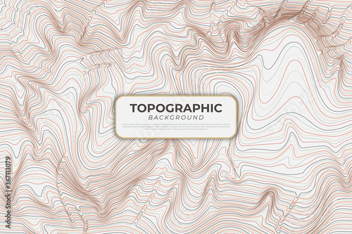 Topographic Map Background with Colorful Lines