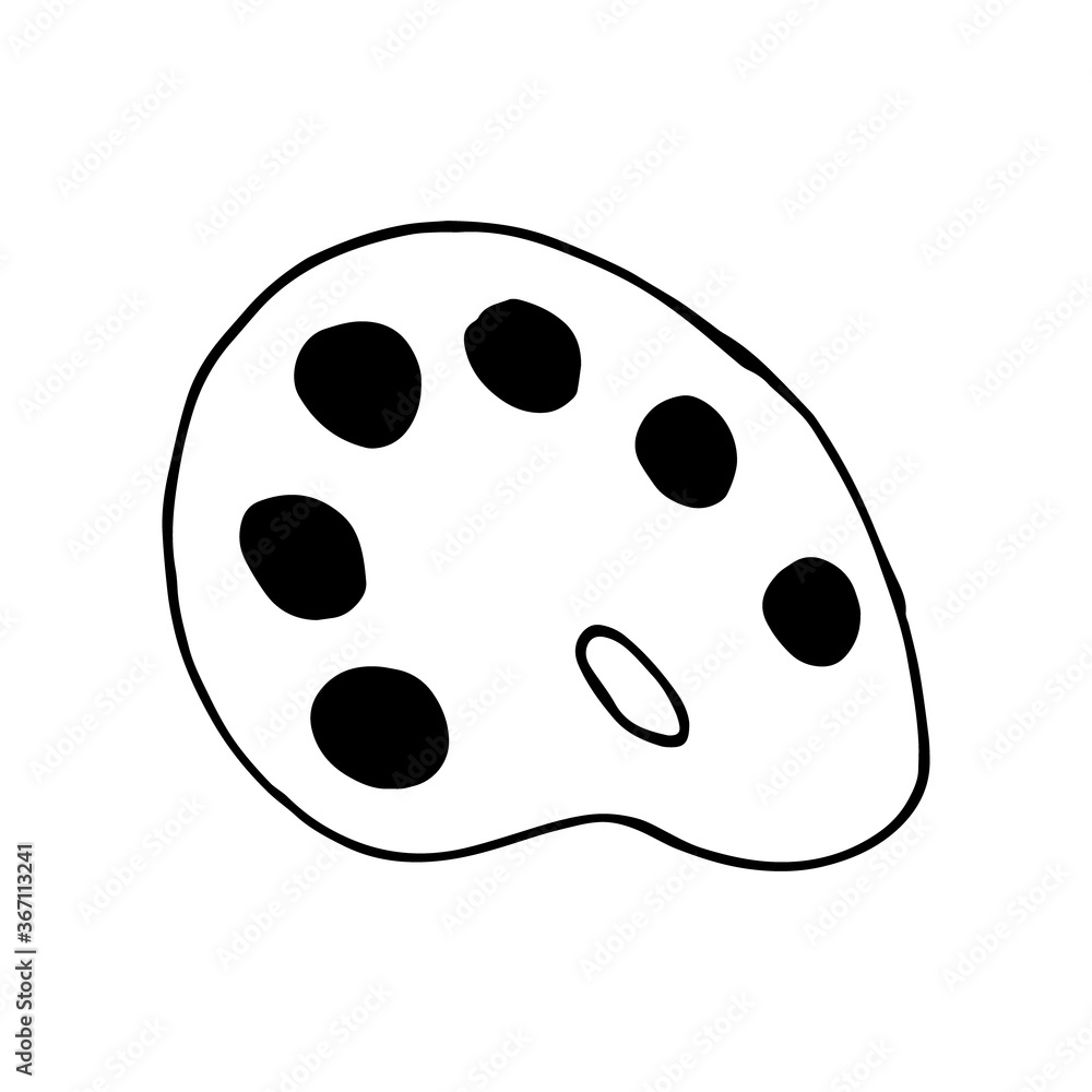 paint, palette and brush hand drawn in doodle style. vector, scandinavian, monochrome. set of elements for design sticker, icon, card, banner, poster. school drawing art paint, palette and brush hand drawn in doodle style. vector, scandinavian, monochrome. set of elements for design sticker, icon, card, banner, poster. school drawing art