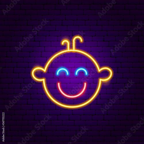 Boy Face Neon Sign