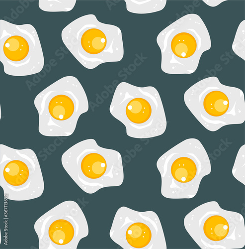 Vector seamless pattern with scrambled eggs