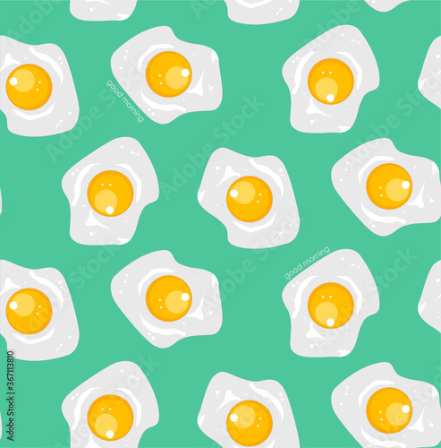 Vector seamless pattern with scrambled eggs