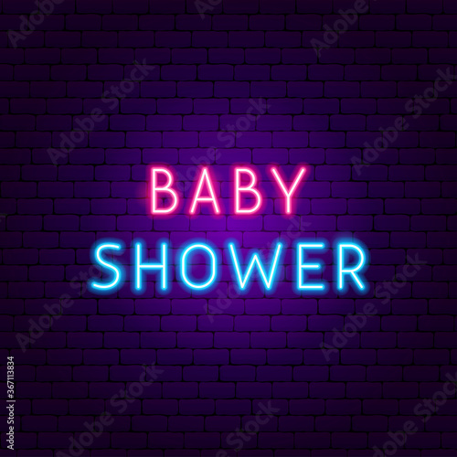 Baby Shower Neon Text