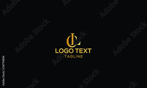 Unique modern creative elegant luxurious artistic gold and black colour CL initial based letter icon logo