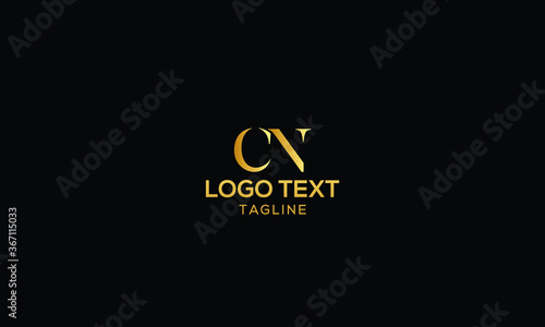 Unique modern creative elegant luxurious artistic gold and black colour CN initial based letter icon logo