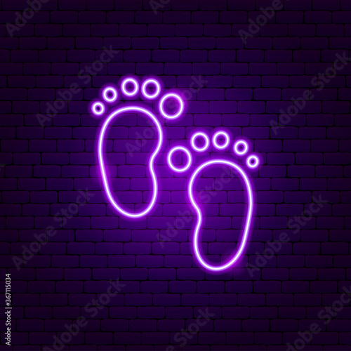 Baby Footprint Neon Sign