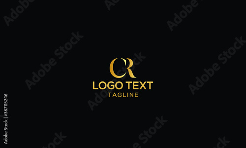 Unique modern creative elegant luxurious artistic gold and black colour CR initial based letter icon logo