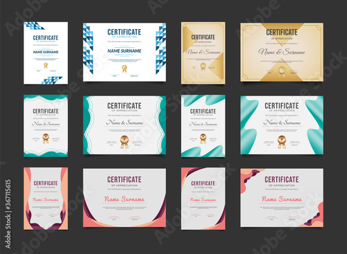 Collection of Modern Certificate Templates with Different Styles