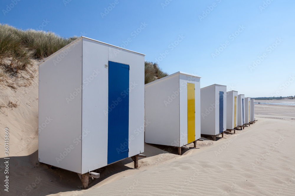 colorful beach huts at Cadzand