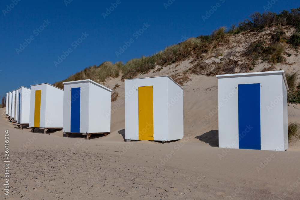 colorful beach huts at Cadzand