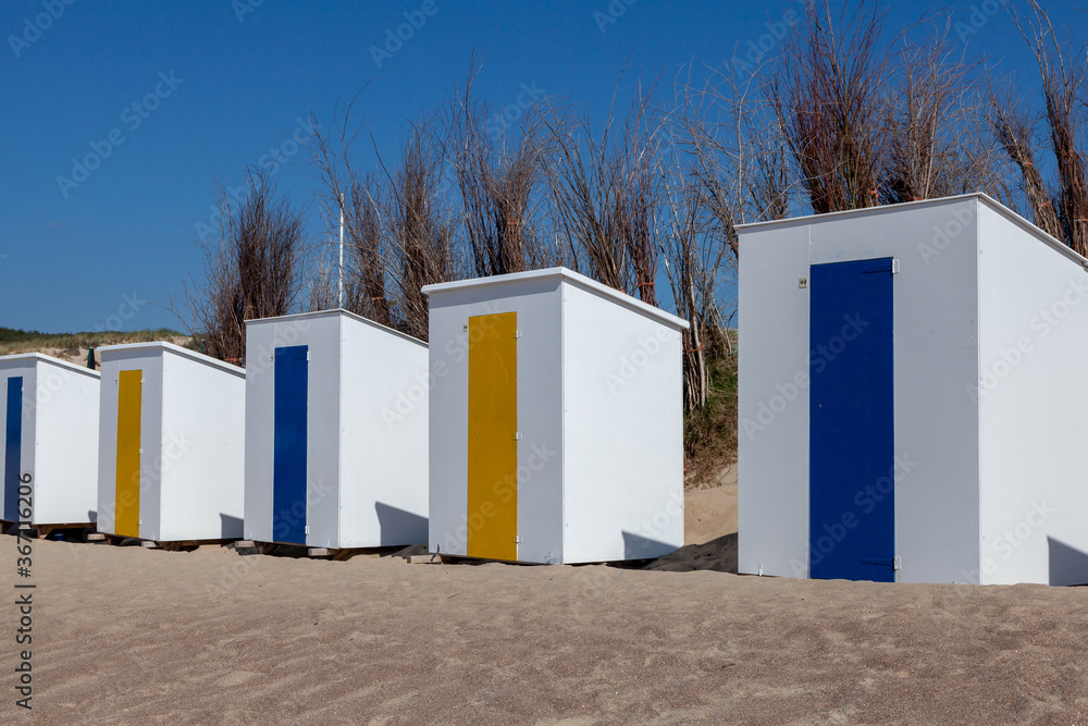 colorful beach huts at Cadzand