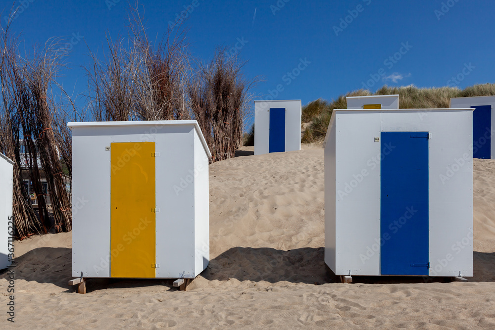 colorful beach huts at Cadzand