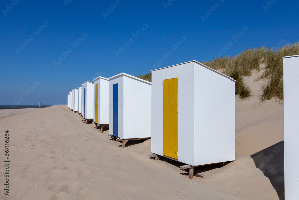 colorful beach huts at Cadzand