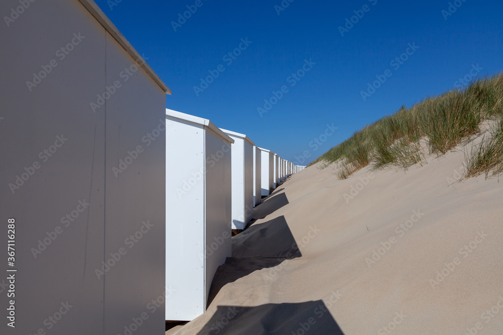 colorful beach huts at Cadzand
