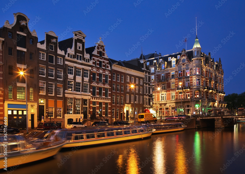 Oude Turfmarkt street in Amsterdam. Netherlands