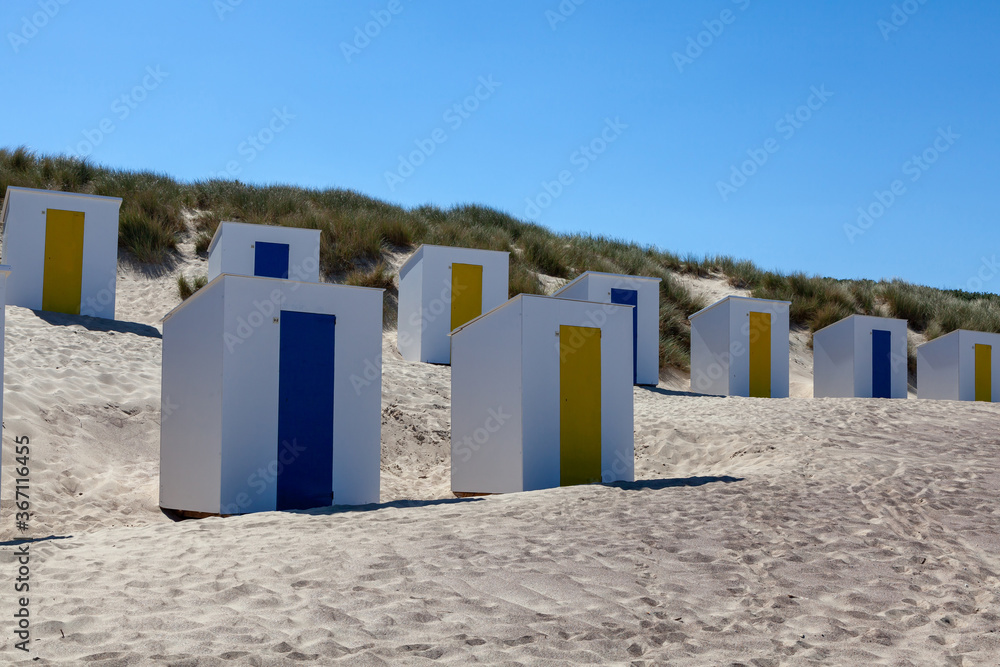 colorful beach huts at Cadzand