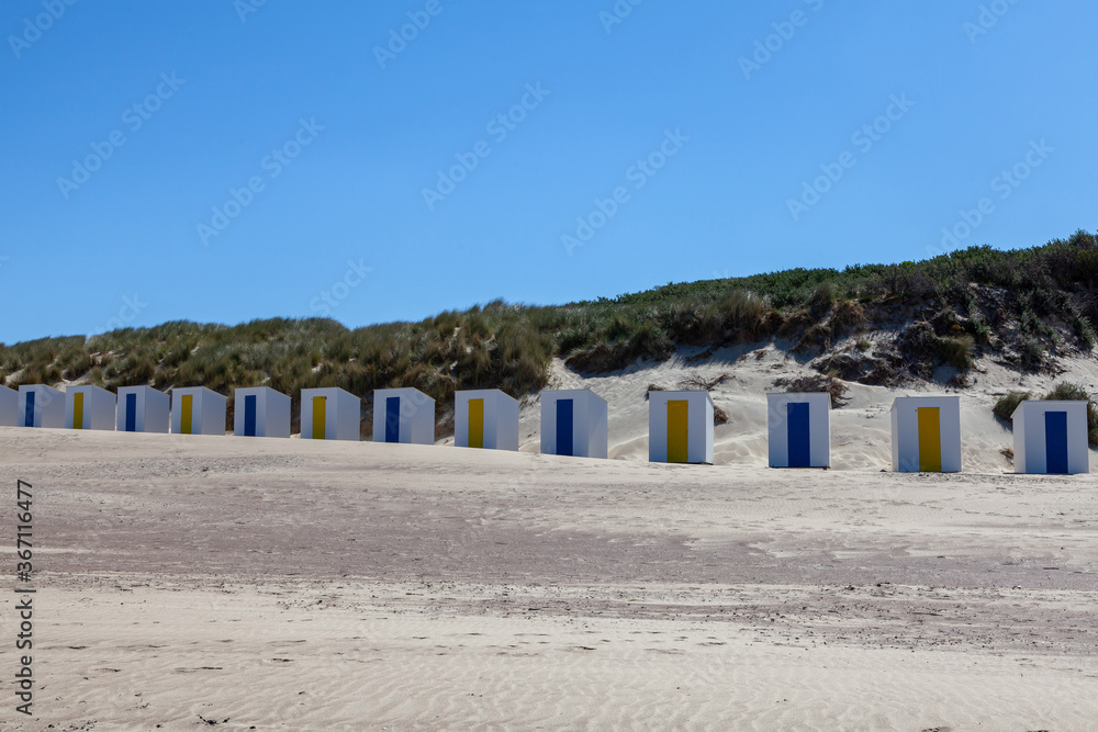 colorful beach huts at Cadzand