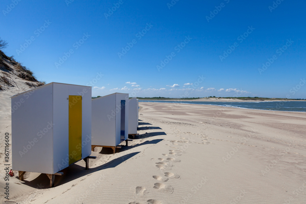 colorful beach huts at Cadzand