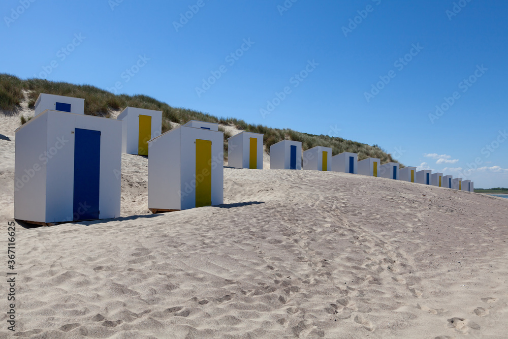colorful beach huts at Cadzand
