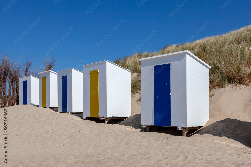 colorful beach huts at Cadzand