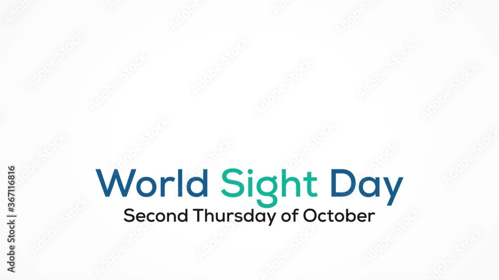 World Sight Day, observed annually on the second Thursday of October, is a global event meant to draw attention on blindness and vision impairment. Motion graphics animation. World Sight Day, observed annually on the second Thursday of October, is a global event meant to draw attention on blindness and vision impairment. Motion graphics animation.