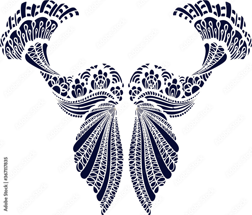 Obraz premium beautiful folk art, floral decoration beautiful flower illustration 