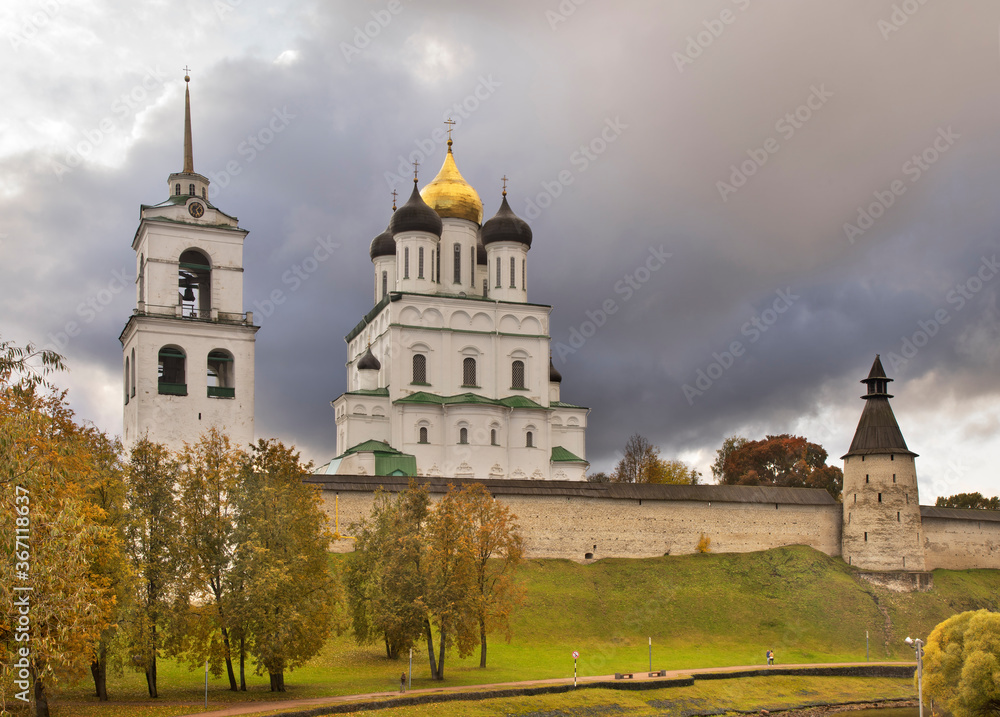 Trinity cathedral at Krom (Kremlin) in Pskov. Russia Trinity cathedral at Krom (Kremlin) in Pskov. Russia