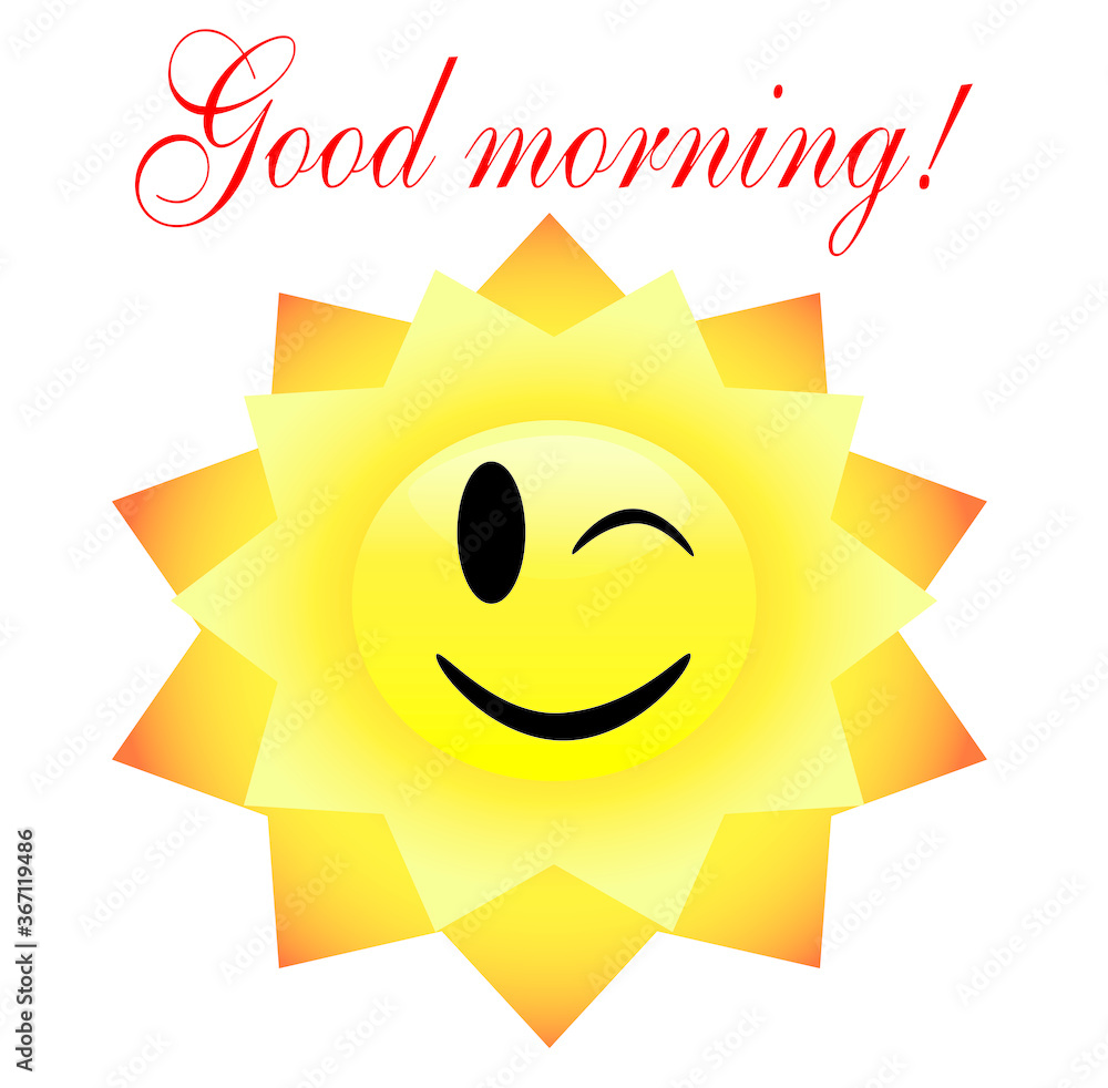 illustration smile joyful yellow sun good morning