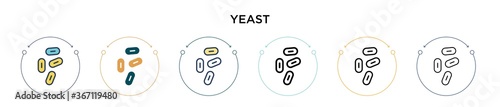 Yeast icon in filled, thin line, outline and stroke style. Vector illustration of two colored and black yeast vector icons designs can be used for mobile, ui, web