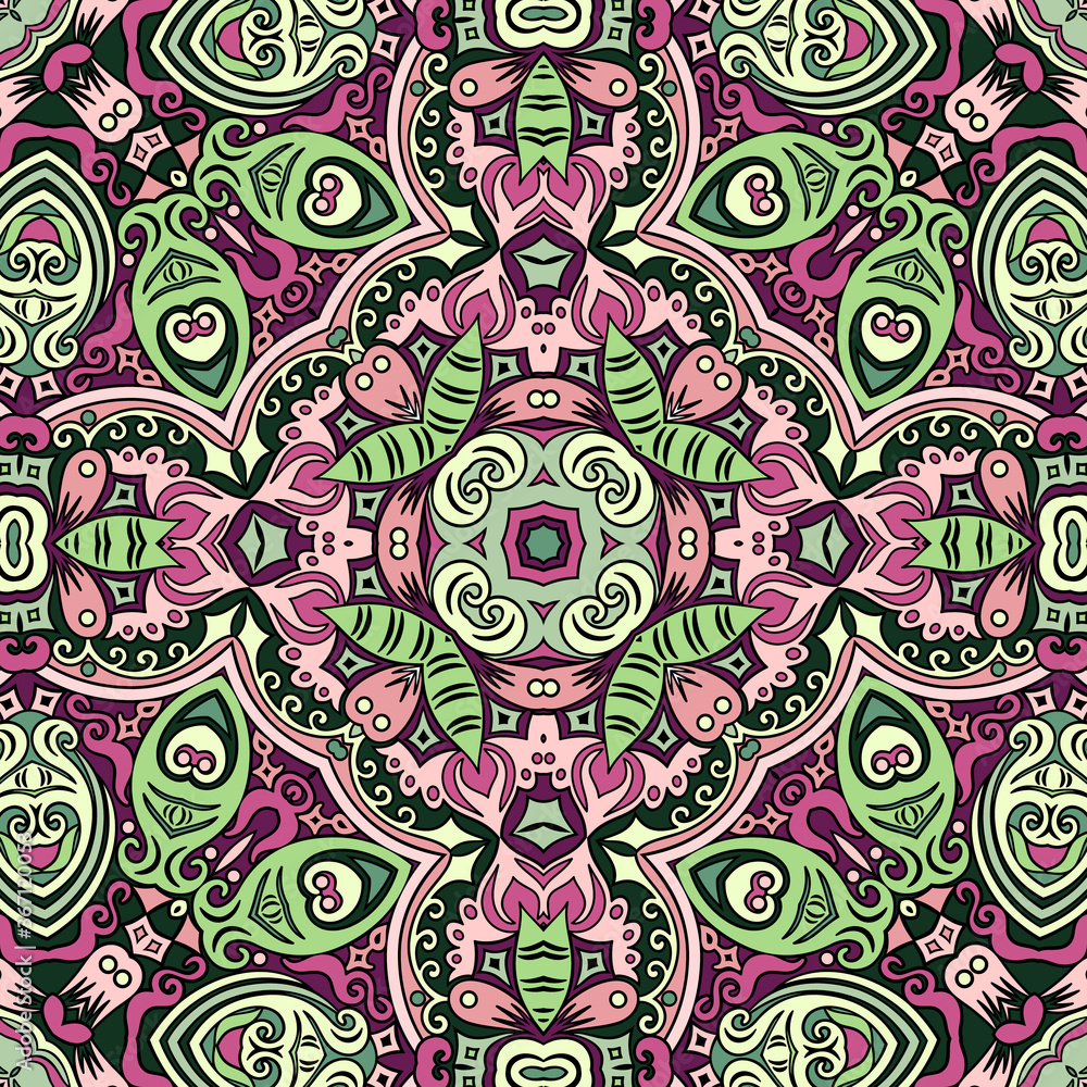 Fototapeta premium Vector ethnic nature ornamental background