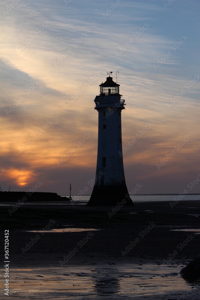 New Brighton lighthouse at sunset