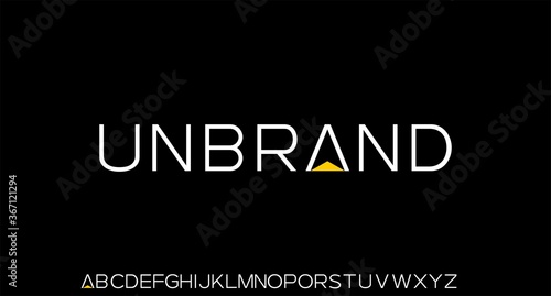 UNBRAND FONT ALPHABET MODERN VECTOR