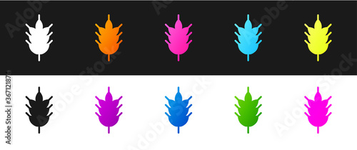 Set Hop icon isolated on black and white background. Vector Illustration.
