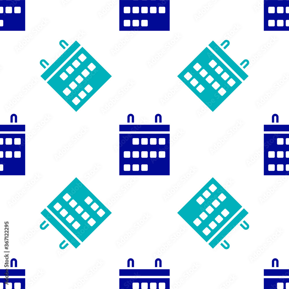 Blue Calendar icon isolated seamless pattern on white background. Event reminder symbol. Vector Illustration. Blue Calendar icon isolated seamless pattern on white background. Event reminder symbol. Vector Illustration.