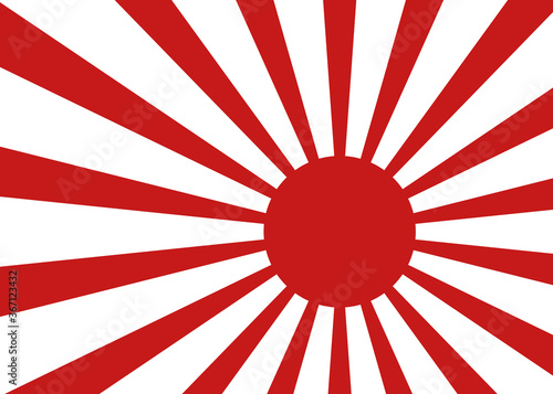 Japan flag vector background. Red and white Sunburst Effect seamless pattern. photo