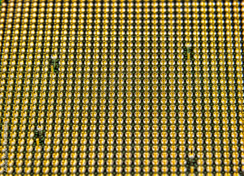 CPU pins. Central processor unit upside-down
