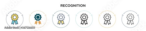 Recognition icon in filled, thin line, outline and stroke style. Vector illustration of two colored and black recognition vector icons designs can be used for mobile, ui, web